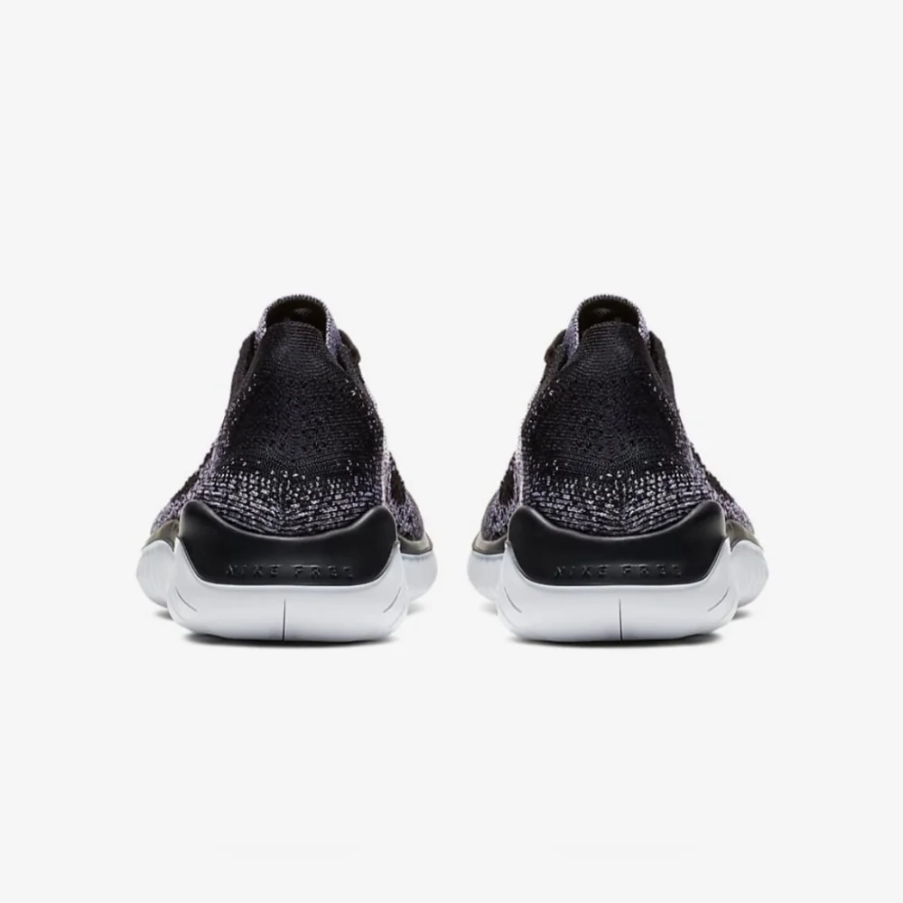 Nike Free Rn Flyknit 2018 White Black Running Shoes Men's 942838-101 Size 10 - Picture 6 of 12